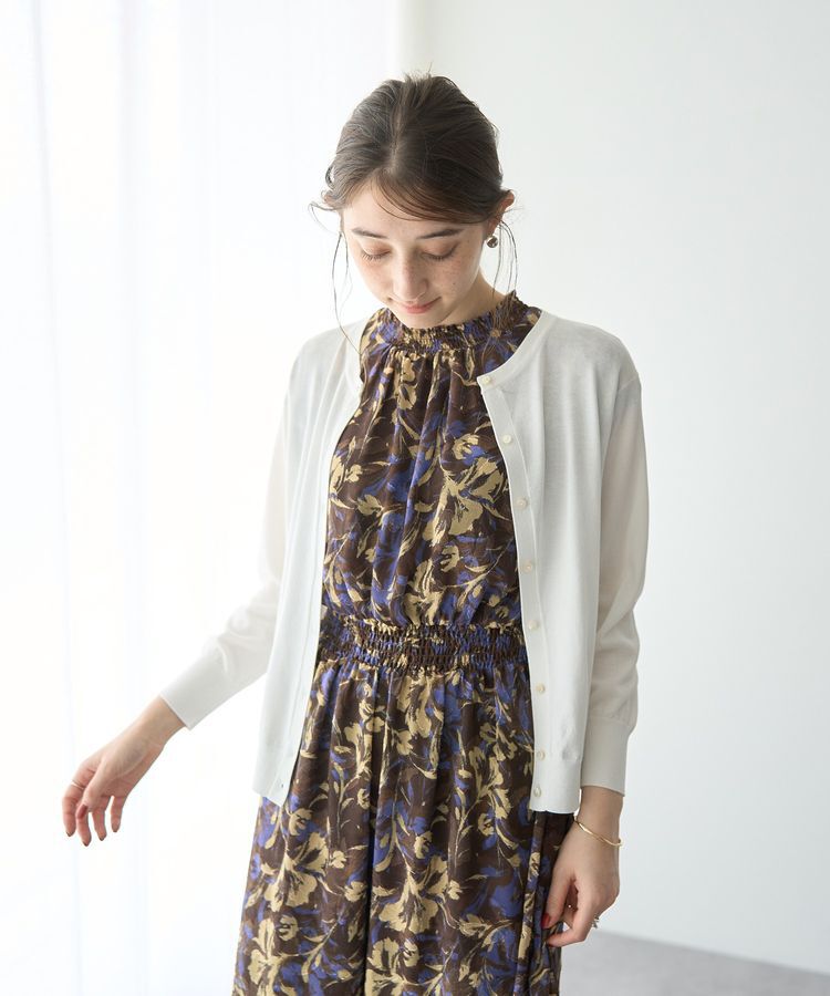 YECCA VECCA「シアージャガードフラワー柄ワンピース」|ワンピース|