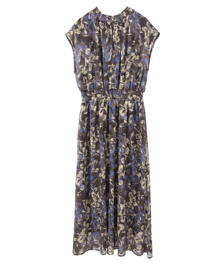 YECCA VECCA「シアージャガードフラワー柄ワンピース」|ワンピース|