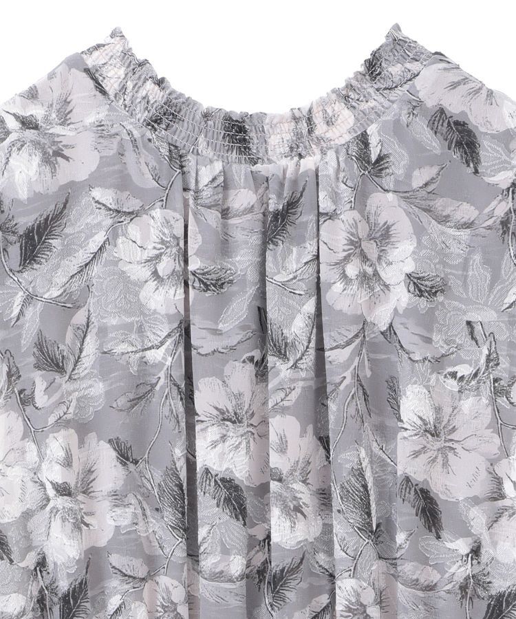 YECCA VECCA「シアージャガードフラワー柄ワンピース」|ワンピース|