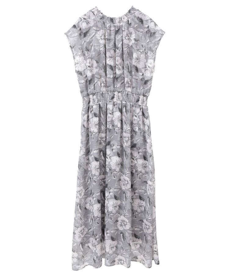 YECCA VECCA「シアージャガードフラワー柄ワンピース」|ワンピース|