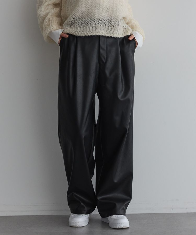 GARAGE OF GOOD CLOTHING「フェイクレザーワンタックパンツ」|その他|