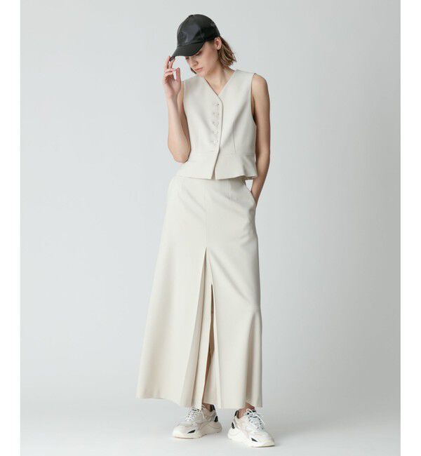 allureville「【セットアップ対応可能】ギャバダブルスリットスカート」|スカート|