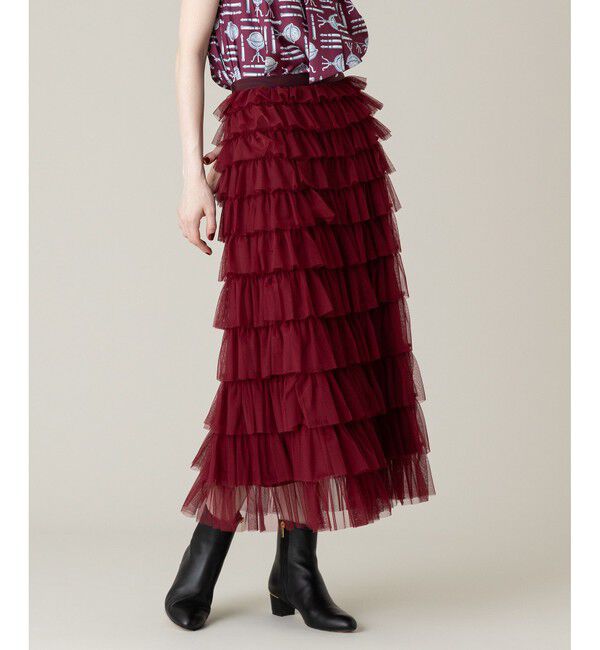 LOULOU WILLOUGHBY「【LOULOU WILLOUGHBY】ティアードチュールスカート」|スカート|