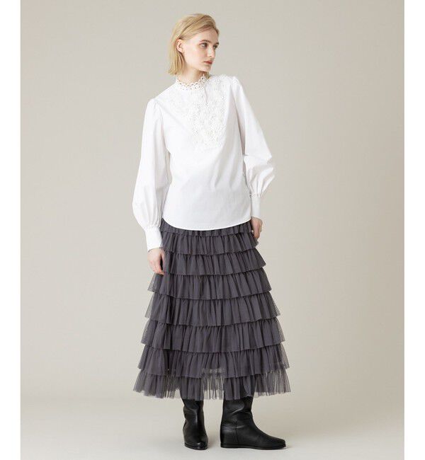 LOULOU WILLOUGHBY「【LOULOU WILLOUGHBY】ティアードチュールスカート」|スカート|