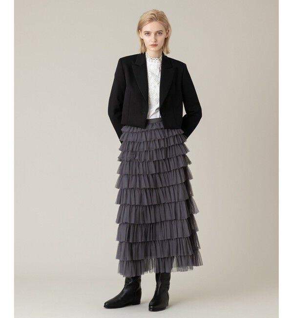 LOULOU WILLOUGHBY「【LOULOU WILLOUGHBY】ティアードチュールスカート」|スカート|