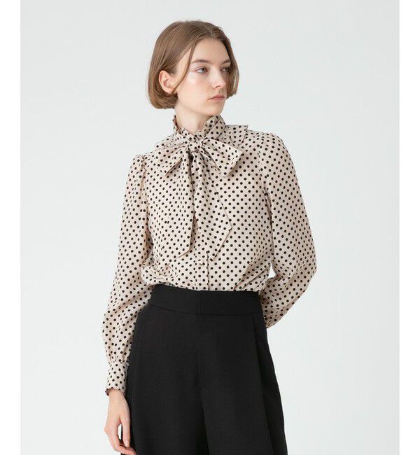LOULOU WILLOUGHBY「【LOULOU WILLOUGHBY】◇デシンドットフリルボウタイブラウス」|シャツ・ブラウス|