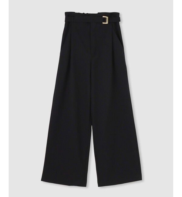 allureville「ウールライクフランネルヨークレスパンツ」|サルエル|ブラック