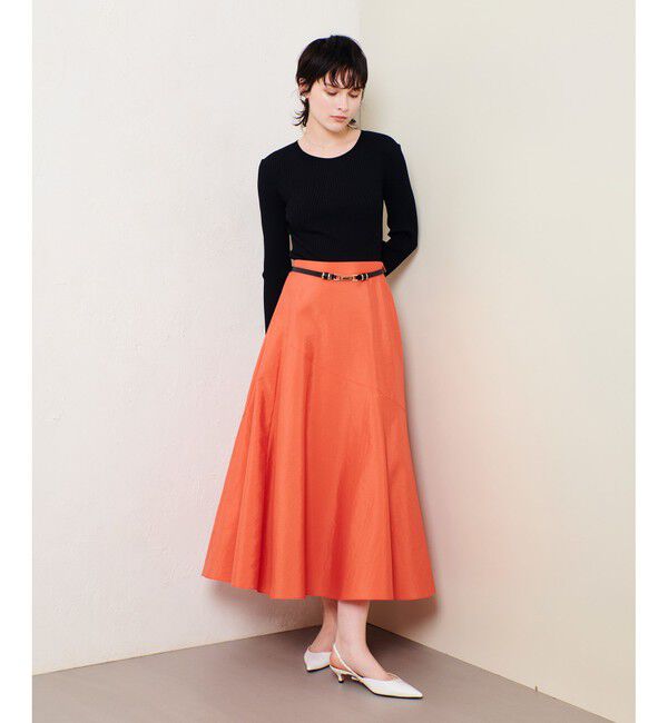 allureville「オーガンジー切替フレアスカート」|スカート|