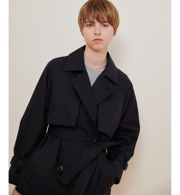 allureville「スーピマコットンミドルトレンチコート」|トレンチコート|ネイビー