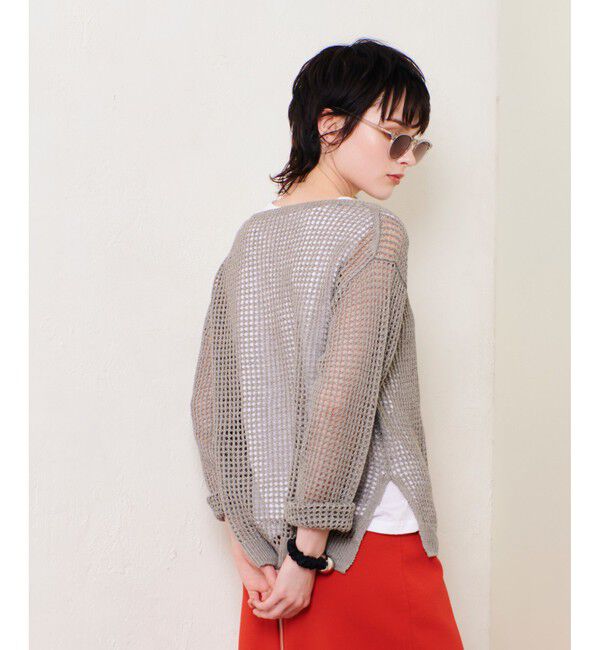 allureville「リネンコードメッシュプルオーバー」|ニット・セーター|