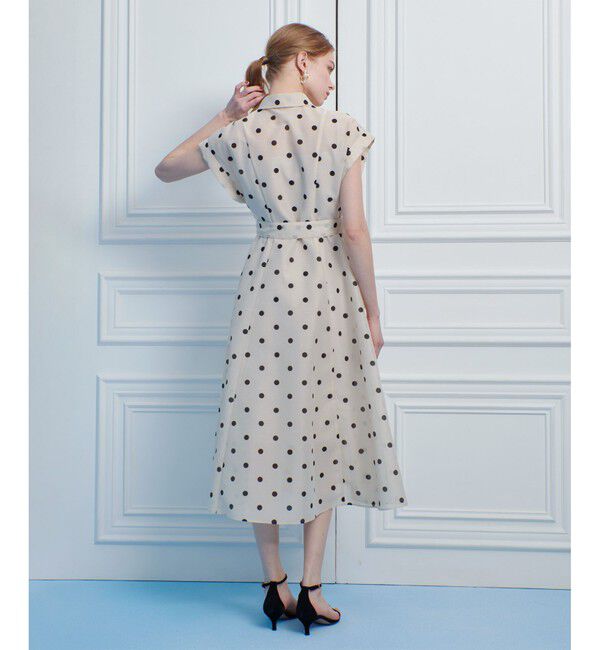 LOULOU WILLOUGHBY「【LOULOU WILLOUGHBY】オーガンドットウエストリボンワンピース」|ワンピース|