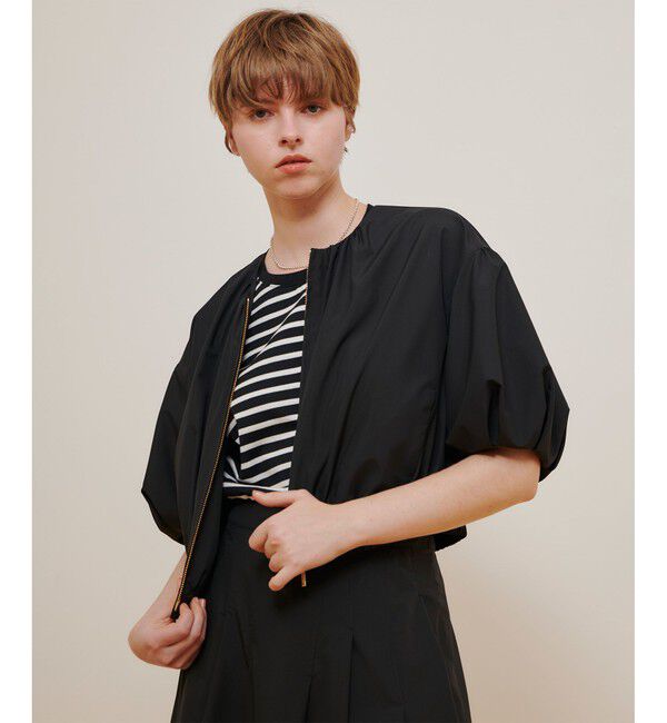 allureville「マットタフタショートブルゾン」|ブルゾン・スタジャン|