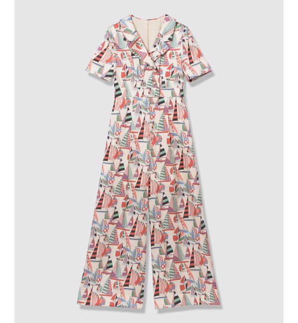 LOULOU WILLOUGHBY「【LOULOU WILLOUGHBY】ＲＡＴＴＩマリーナプリントオールインワン」|オールインワン|