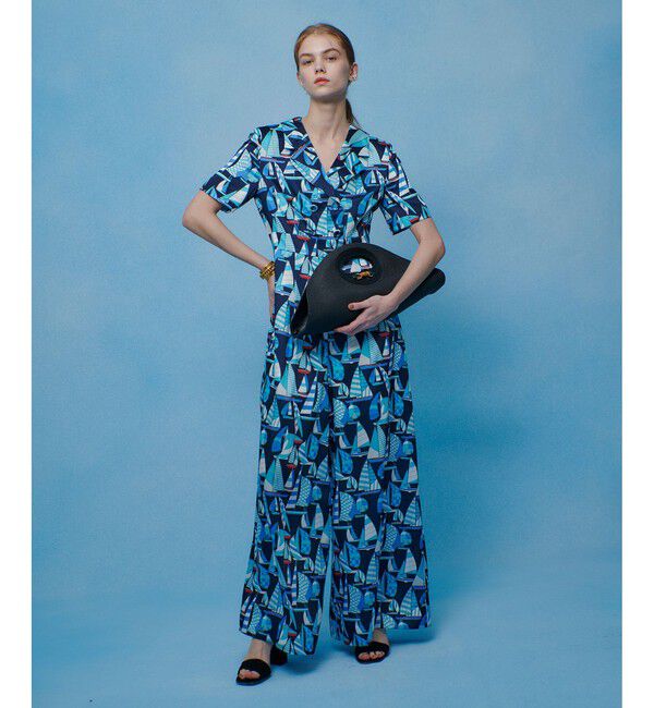 LOULOU WILLOUGHBY「【LOULOU WILLOUGHBY】ＲＡＴＴＩマリーナプリントオールインワン」|オールインワン|