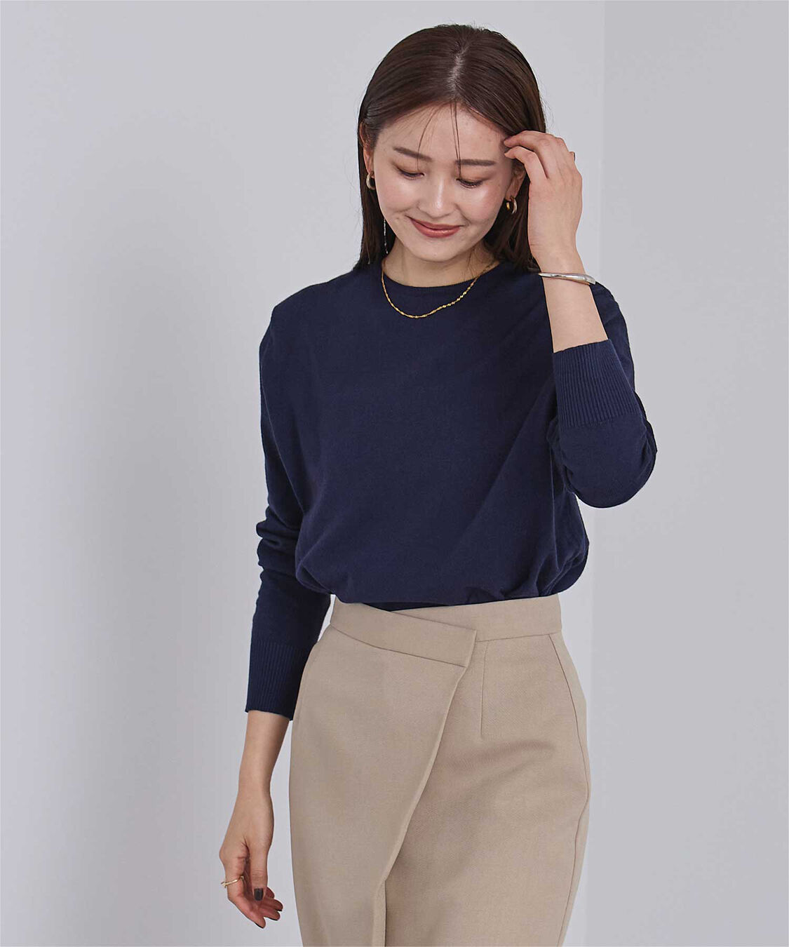 ur's「カシミヤタッチクルーネックニットトップス」|ニット・セーター|