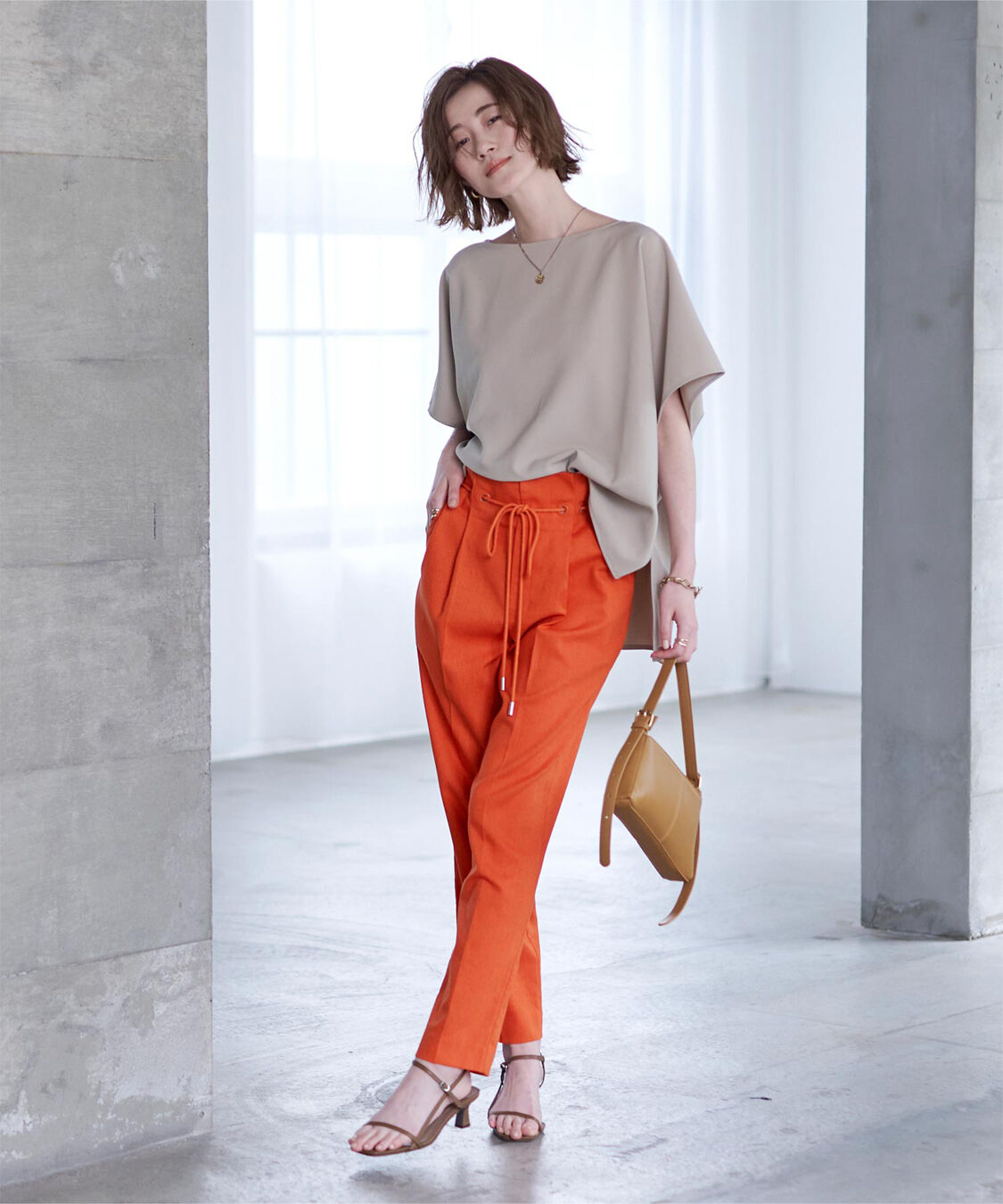 ur's「ベルト付ハイウエストタックパンツ」|その他|