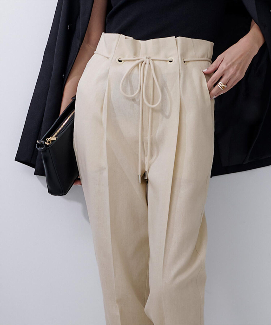 ur's「ベルト付ハイウエストタックパンツ」|その他|