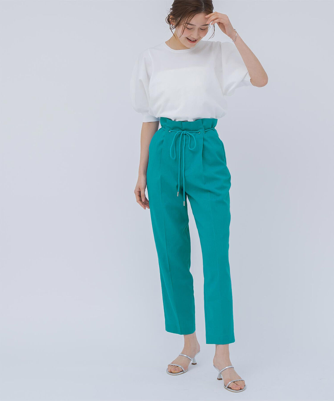 ur's「ベルト付ハイウエストタックパンツ」|その他|