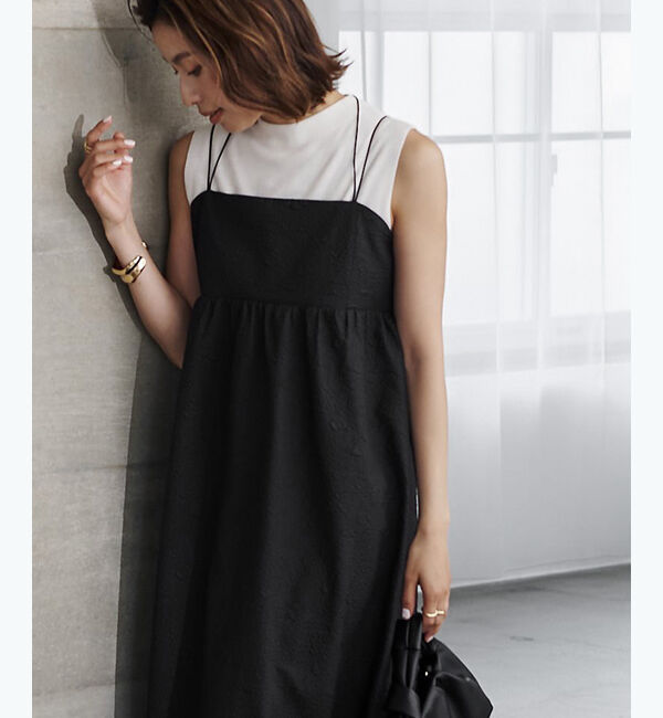 ur's「【春名亜美さんコラボアイテム】ふくれジャガードホルターキャミワンピース」|ワンピース|