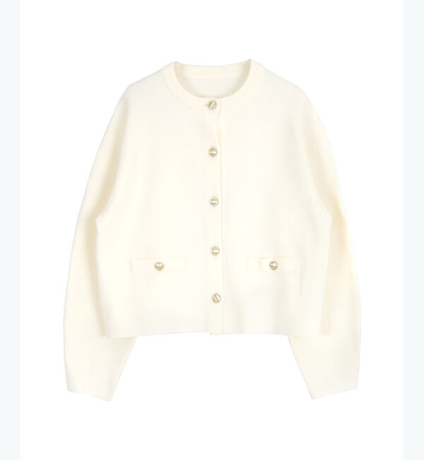 titivate「ゴールド釦ニットカーディガン」|ニット・セーター|