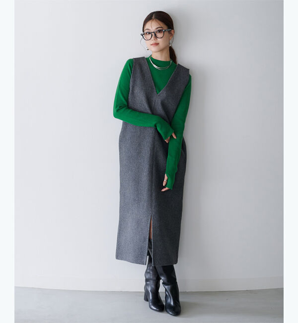 ur's「【影山カレンさんコラボアイテム】フィンガーホール付ハイネックベーシックリブニット」|ニット・セーター|