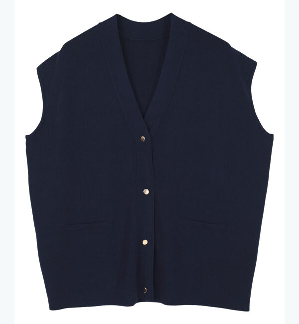 ur's「ゴールド釦Vネックフレンチスリーブニット」|ニット・セーター|