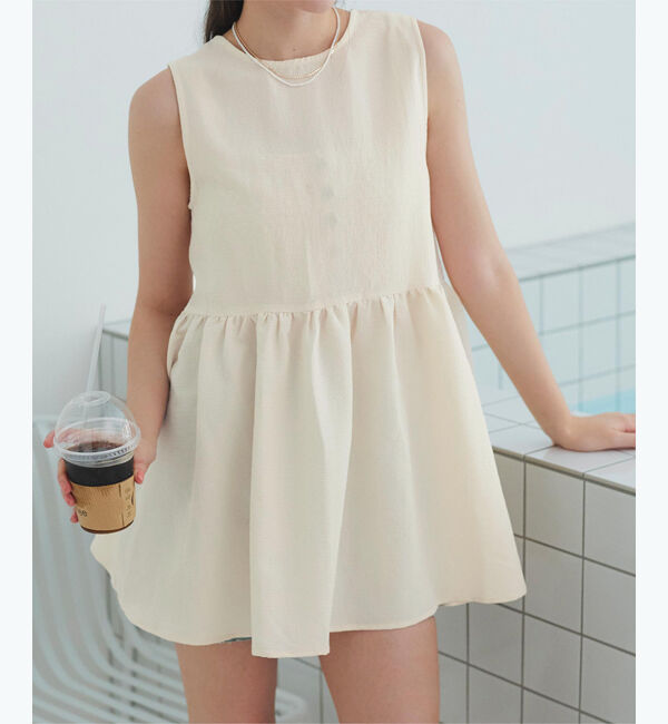 SEA DRESS「ノースリーブティアードチュニック/ラッシュガード」|コンビネゾン|