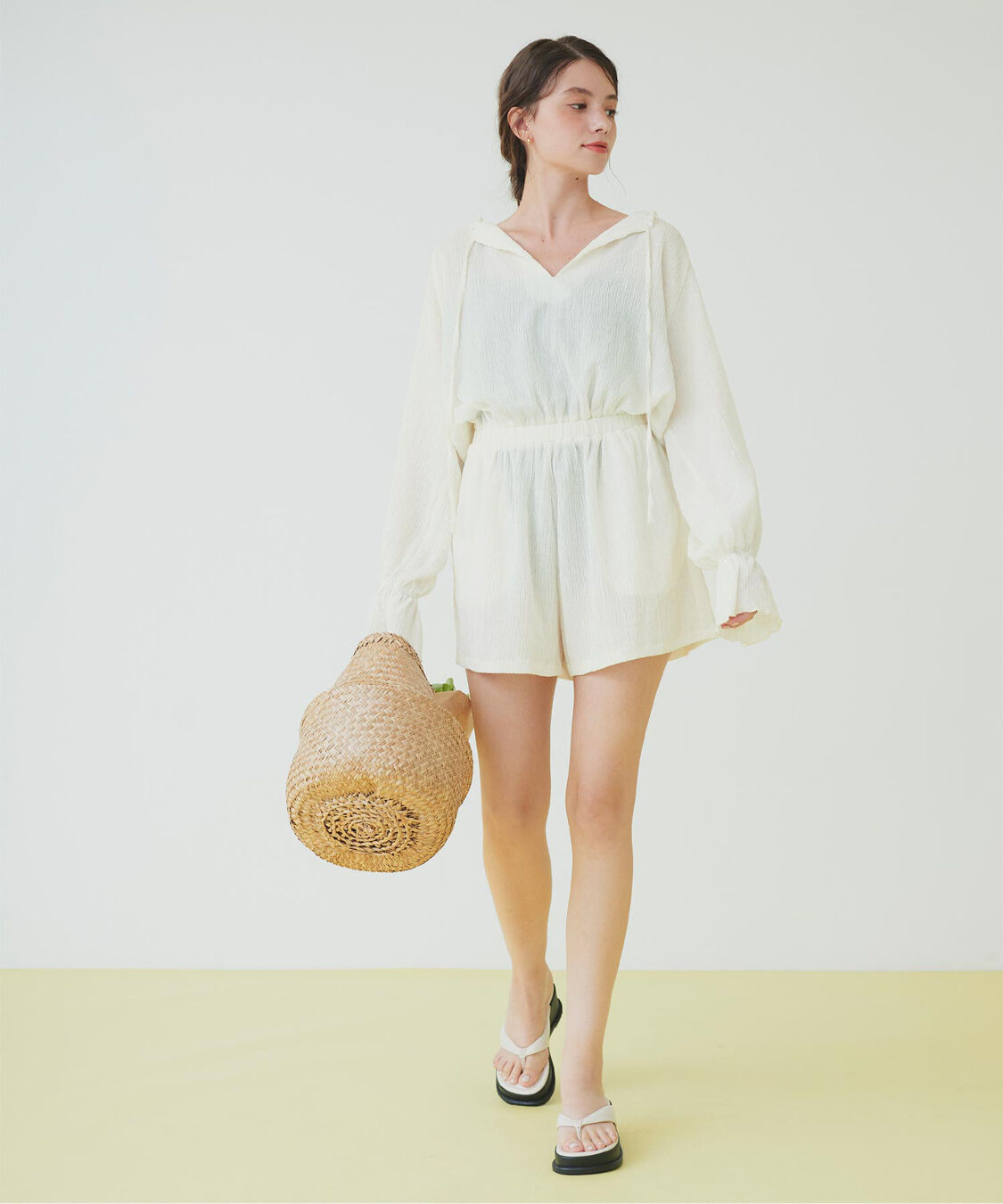 SEA DRESS「リラックス長袖オールインワン/ラッシュガード」|コンビネゾン|