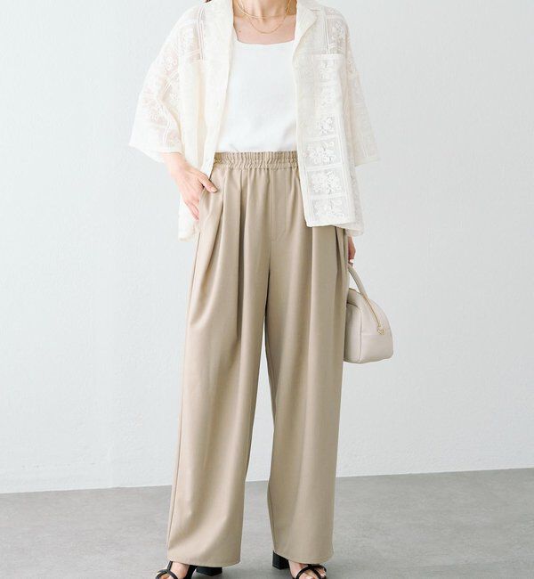  「【新色追加】ツータックウエストゴムストレッチパンツ」|その他|