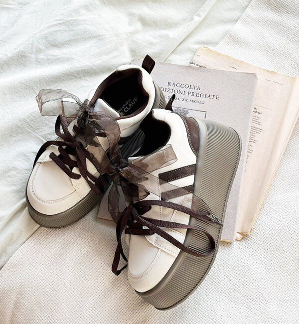  「0151130070【再入荷】リボンカスタムスニーカー」|その他|アイボリー