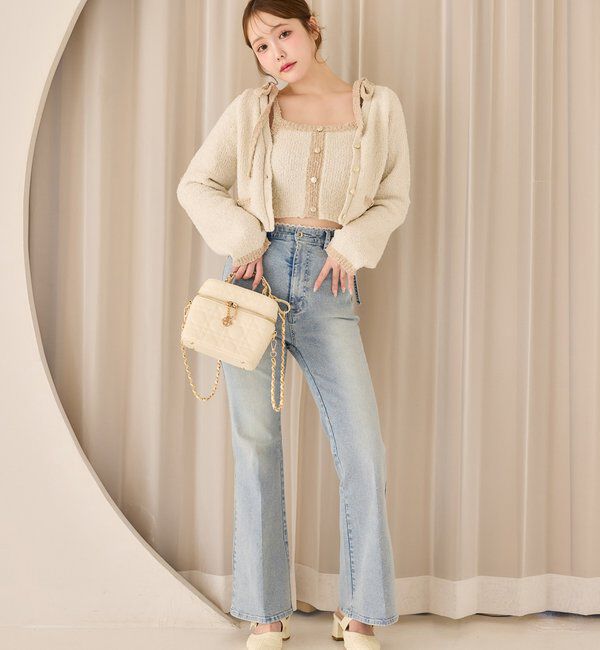  「サイドカットレースフレアデニム」|その他|