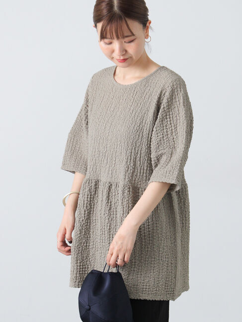 Lugnoncure「ペプラムふくれカットソー」|Tシャツ・カットソー|ベージュ