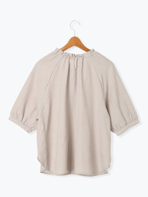 Lugnoncure「【接触冷感】麻調フリル衿ブラウス」|シャツ・ブラウス|