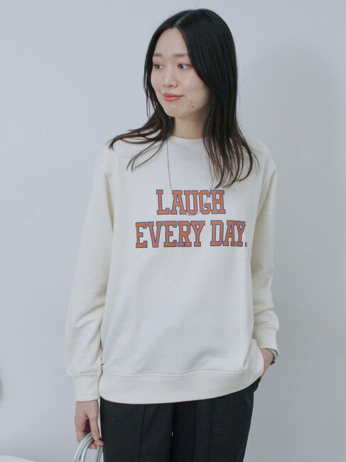 Samansa Mos2 blue「裏毛ロゴスウェット」|Tシャツ・カットソー|