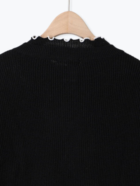 Samansa Mos2「配色メロー畦編みニットカーディガン」|カーディガン|