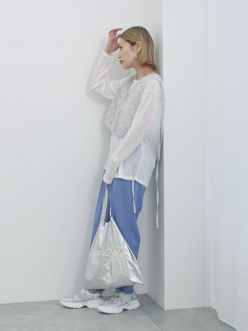 Samansa Mos2 blue「【イージーケア・吸水速乾】マルチスタイルテーパードパンツ」|その他|