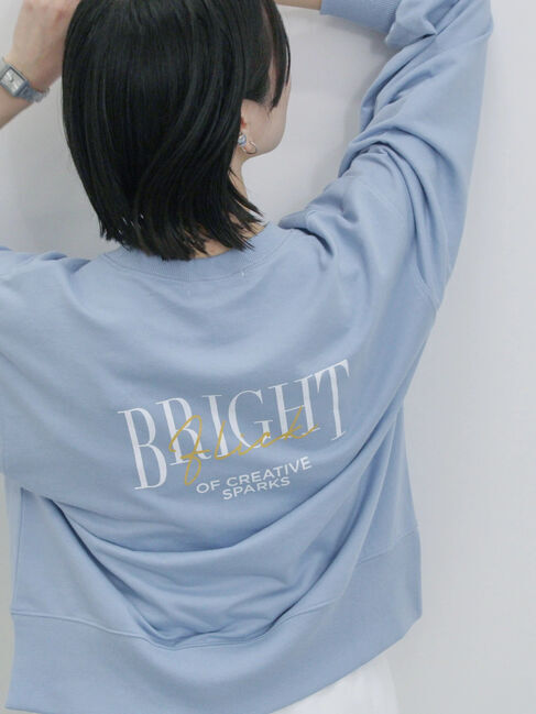 Samansa Mos2 blue「ミニ裏毛アソートプリントプルオーバー」|Tシャツ・カットソー|