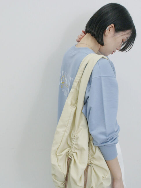 Samansa Mos2 blue「ミニ裏毛アソートプリントプルオーバー」|Tシャツ・カットソー|