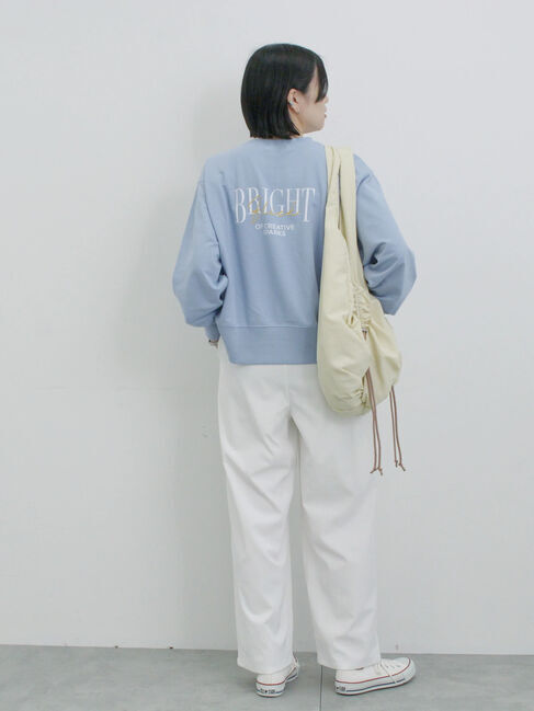 Samansa Mos2 blue「ミニ裏毛アソートプリントプルオーバー」|Tシャツ・カットソー|