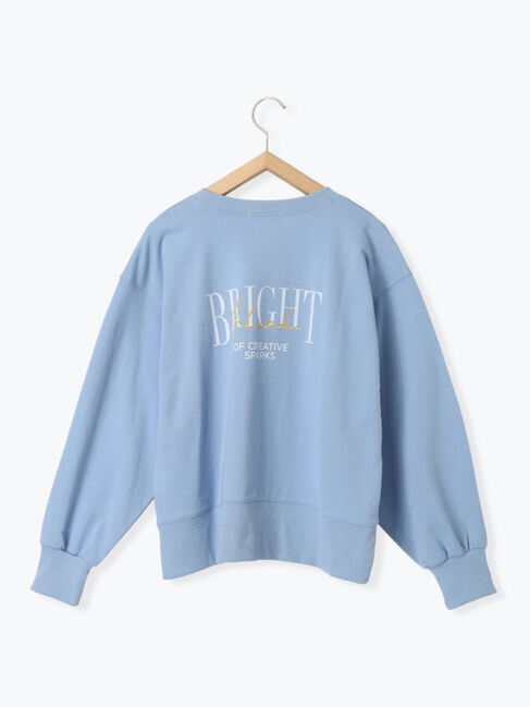 Samansa Mos2 blue「ミニ裏毛アソートプリントプルオーバー」|Tシャツ・カットソー|