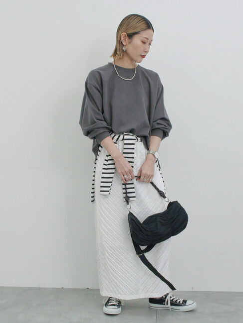 Samansa Mos2 blue「ミニ裏毛アソートプリントプルオーバー」|Tシャツ・カットソー|