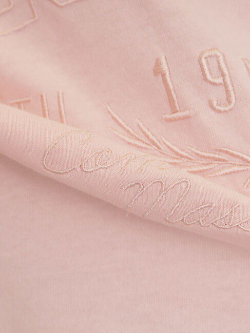 Samansa Mos2「ピグメント加工ロゴ刺繍ロングTシャツ」|Tシャツ・カットソー|