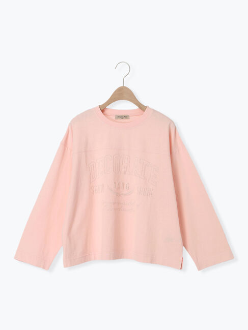 Samansa Mos2「ピグメント加工ロゴ刺繍ロングTシャツ」|Tシャツ・カットソー|