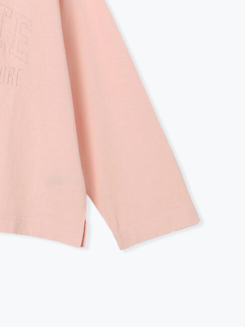 Samansa Mos2「ピグメント加工ロゴ刺繍ロングTシャツ」|Tシャツ・カットソー|