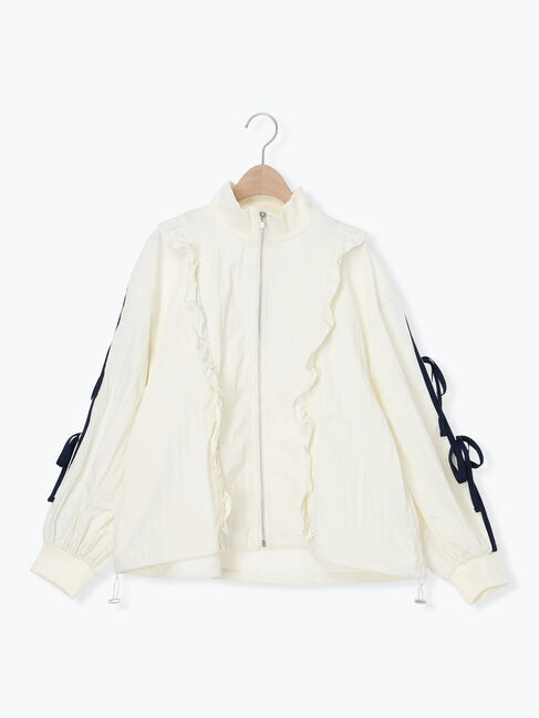 Samansa Mos2「フリルトラックジャケット」|その他|オフホワイト