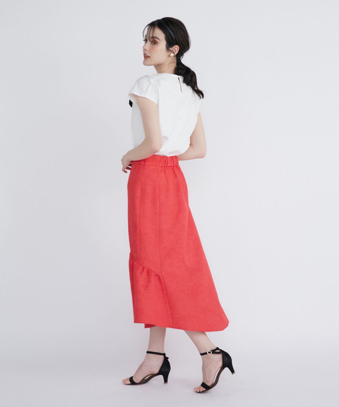 Maglie le cassetto「《M Maglie le cassetto》フラワージャガードアシメスカート」|スカート|