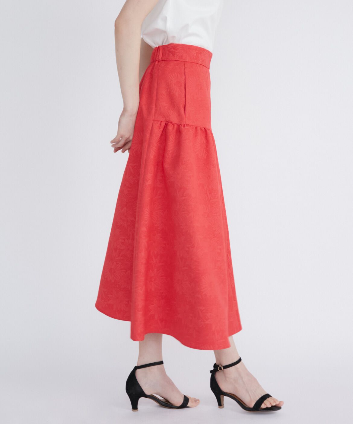 Maglie le cassetto「《M Maglie le cassetto》フラワージャガードアシメスカート」|スカート|