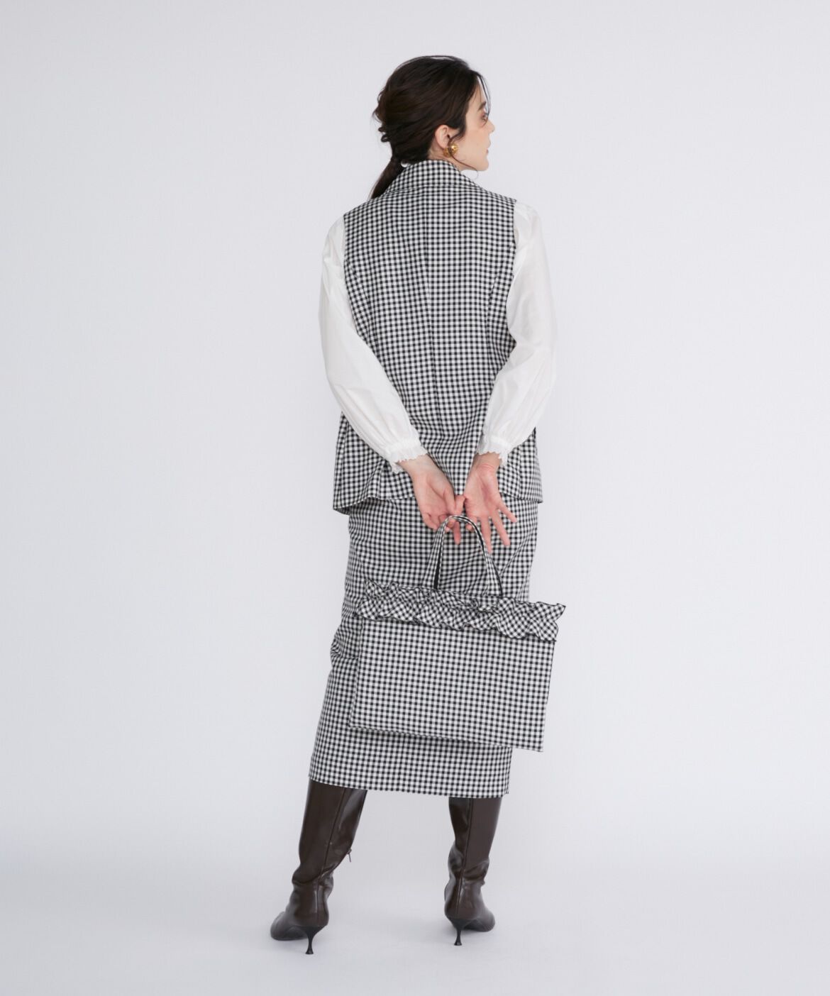 Maglie le cassetto「チェック柄フリルバッグ」|トートバッグ|