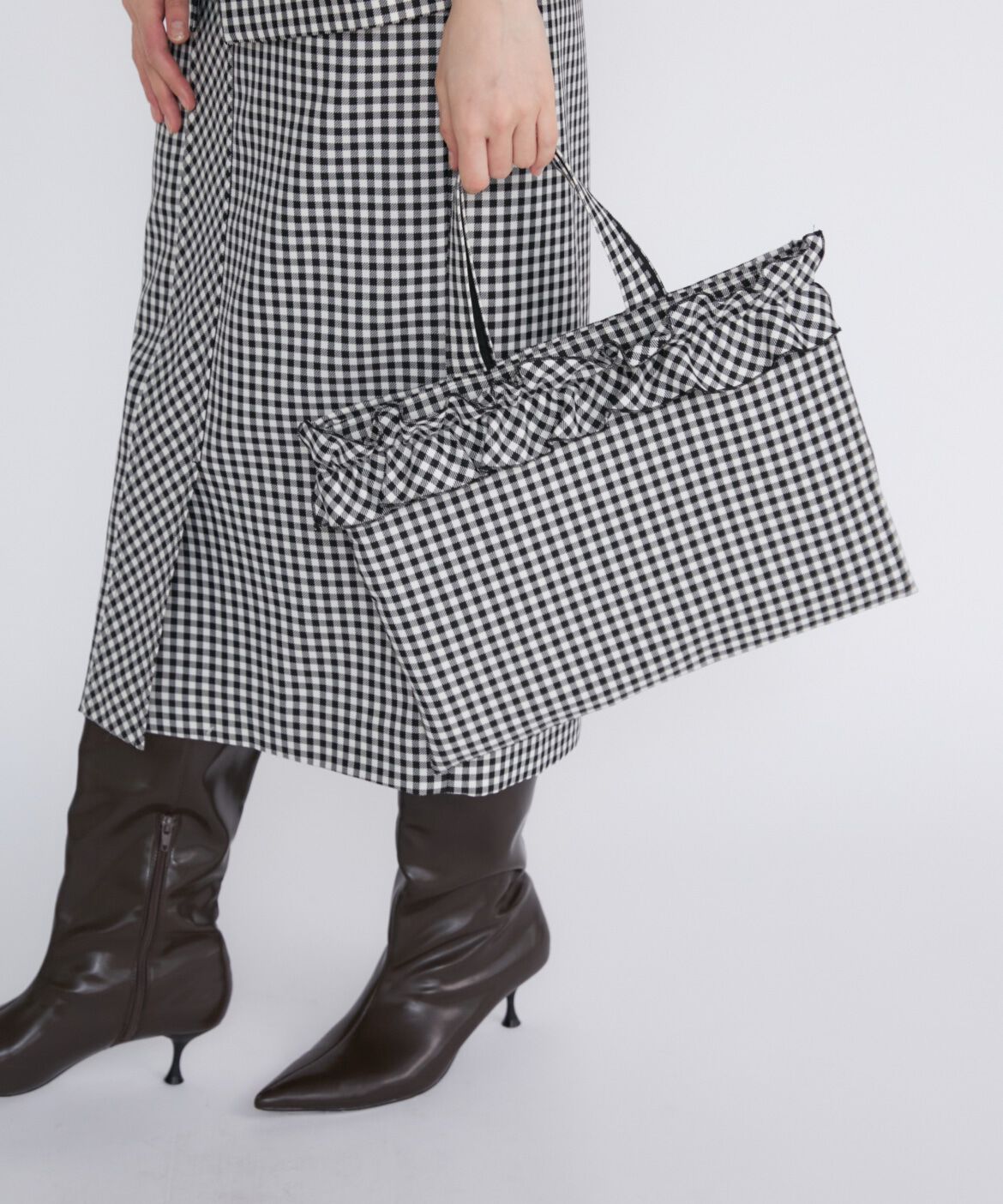 Maglie le cassetto「チェック柄フリルバッグ」|トートバッグ|
