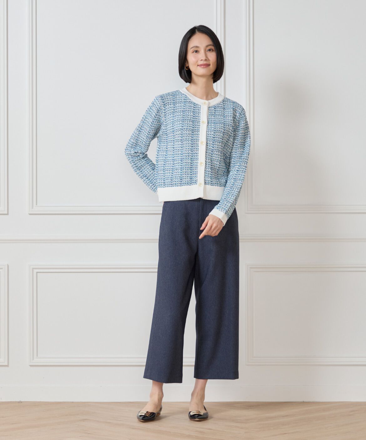 7-IDconcept.「《大きいサイズ》デニムライククロップトパンツ」|その他|